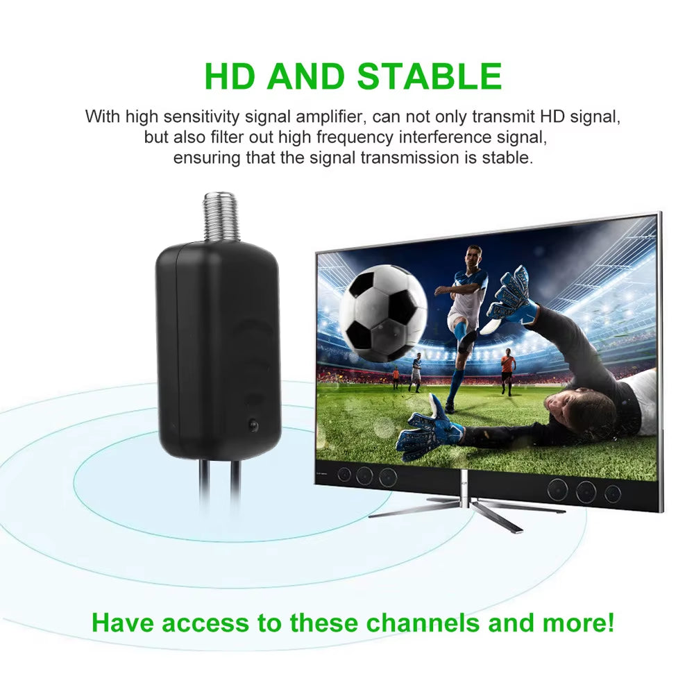 4K High-Definition Digital Tv Antenna Amplifier Signal Booster Low-Noise High-Gain Signal Receiver Tv Antenna Accessories Enhance Signal Stability