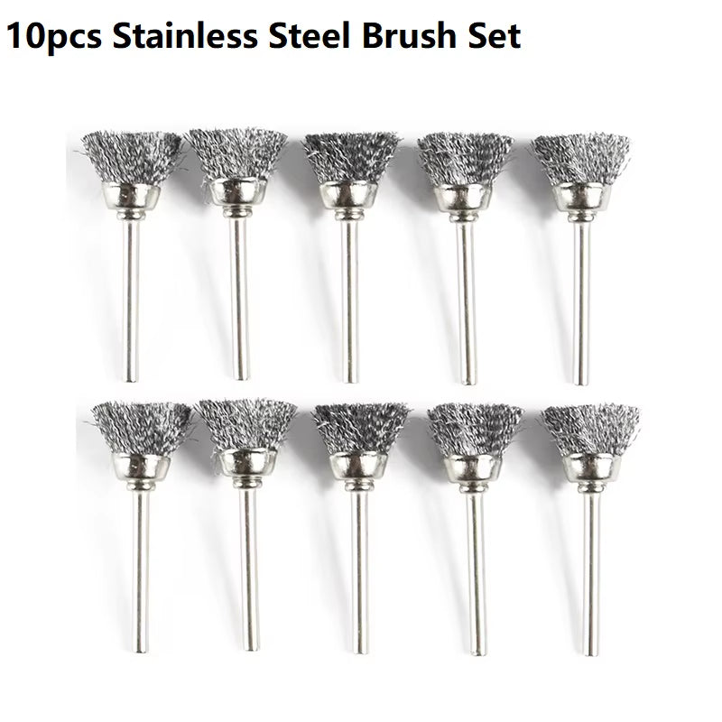 Polishing Wheel Brush 10Pcs 3.Mm Shank Wire Brush for Dremel Rotary Tools Accessories