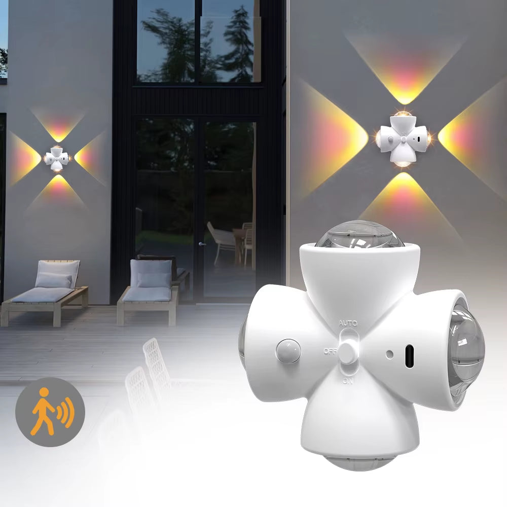 Smart Sensing LED Night Light with Motion Sensor Wall Lamp USB Rechargeable Bedside Night Lamp for Bedroom Hallway Bathroom Deco