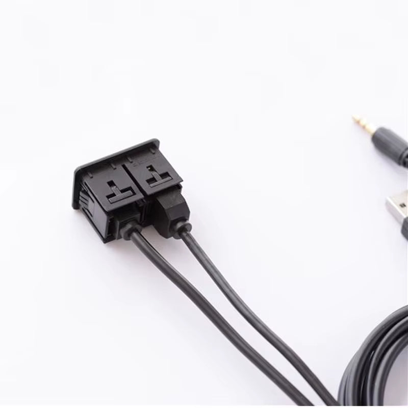 1M Car RCA Cable Adapter Switch 3.5Mm Audio Jack AUX USB Cable Extention Mount Panel RCA Cable for for Toyota Volkswagen