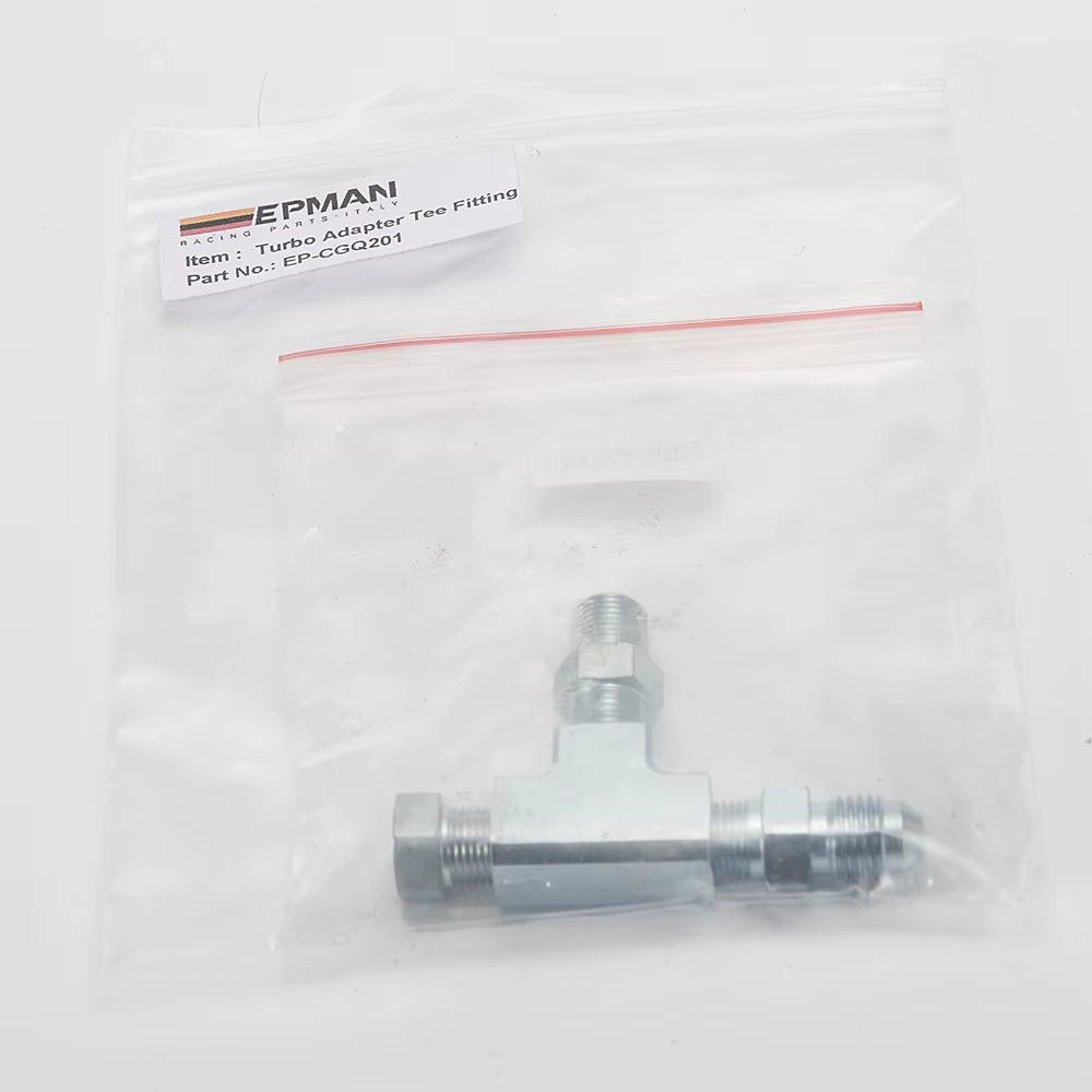 1/8NPT to 4AN Turbo Adapter Tee Fitting W/ Block Oil Feed Pressure Sensor EP-CGQ201