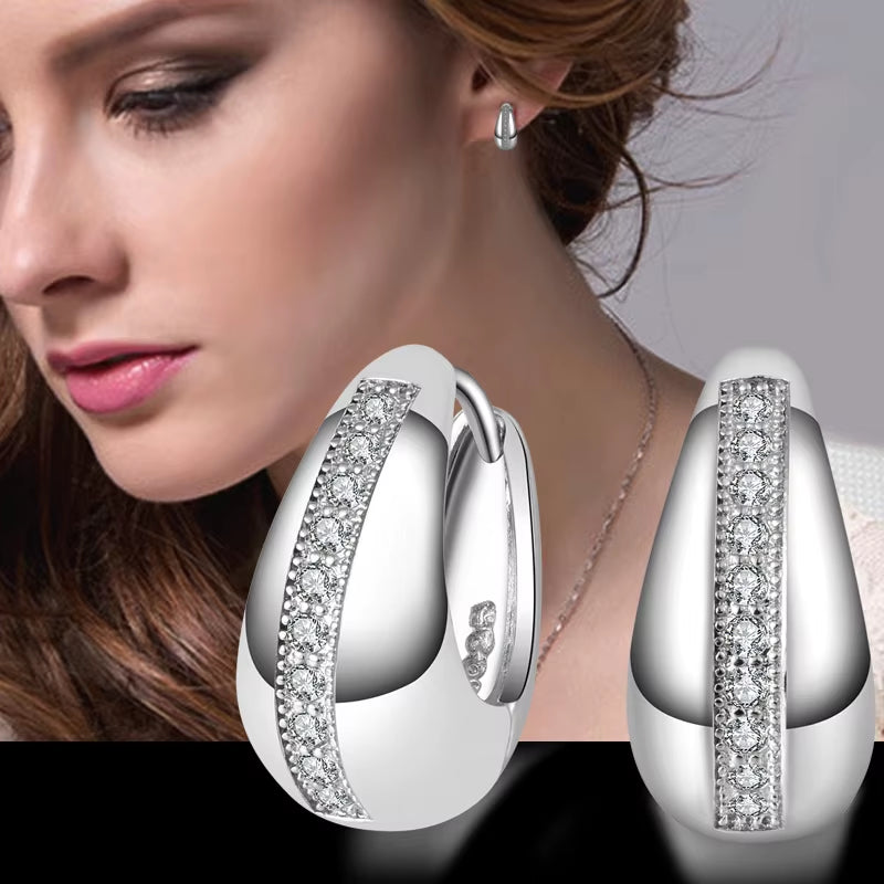 Pendientes Mujer Moda 925 Sterling Silver Jewelry U Cz Studs Earrings Women Brincos Para as Mulheres Boucle D'Oreille Oorbellen