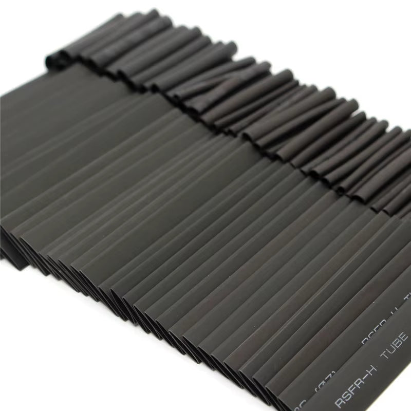 127Pcs/Lot Thermoresistant Tube Shrink Wrapping 2:1 Black Heat Shrink Sleeving Set Wire Cable Polyolefin Wrap Tubing