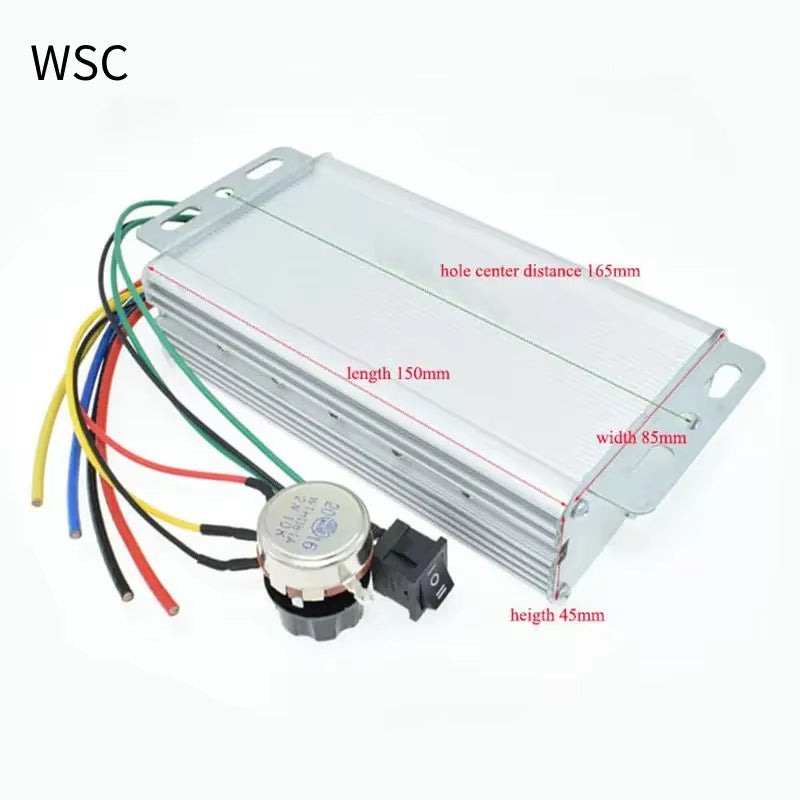 DC 12V-60V 70A 4000W DC Durable Motor PWM Speed Regulator Brushed Controller for Electric Scooter Bicycle Portable Alternative