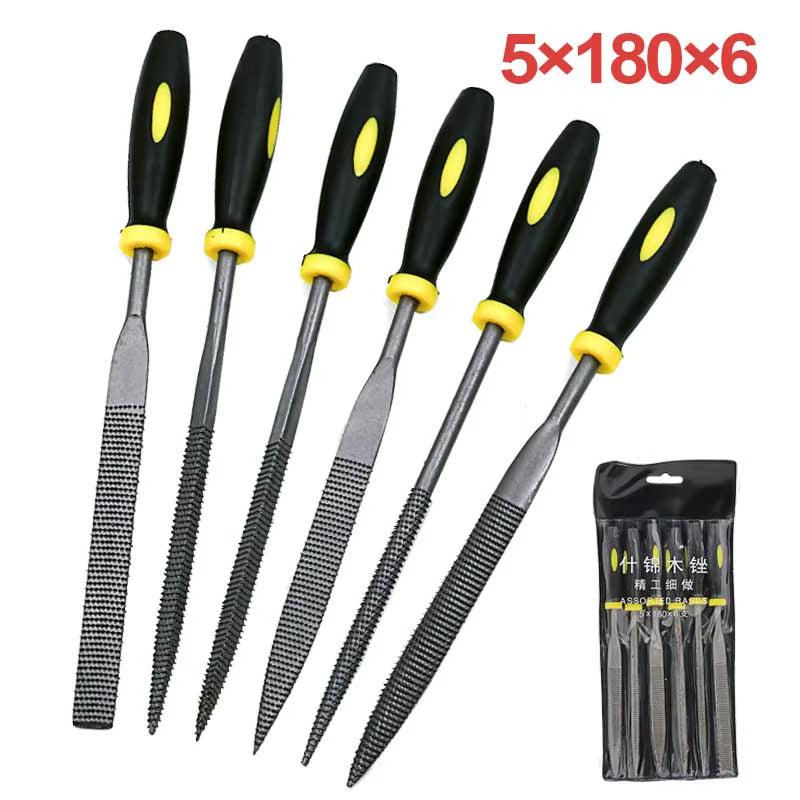 6Pcs Mini Wood Rasp Assorted Files Set Carpentry Filing Tool 5X180Mm 4X160Mm 3X140Mm