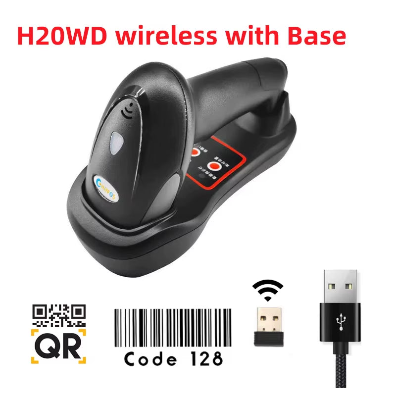 1D/2D Supermarket Handhel Barcode Bar Code Scanner Reader QR PDF417 Bluetooth 2.4G Wireless &Wired USB Platform