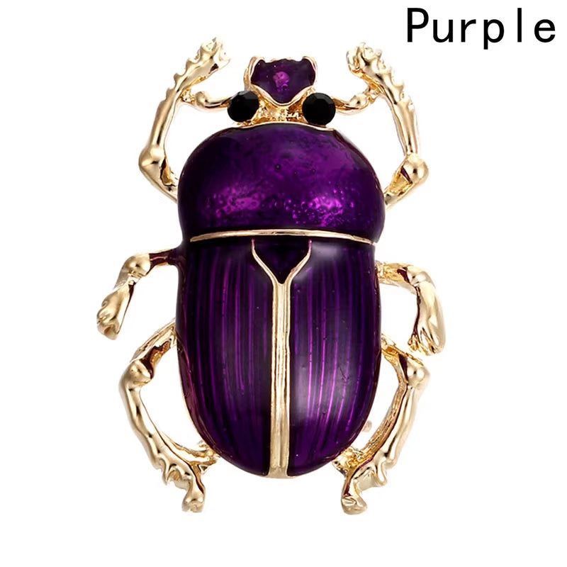 New Vintage Jewelry Beetle Brooches for Women Kids Enamel Green Purple Animal Insects Brooch Jewelry