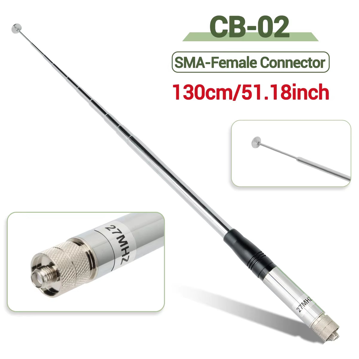 27Mhz Sma-Female/Sma-Male/Bnc Handheld Telescopic CB Antenna for Quansheng UV-K5 UV-K5(8) Baofeng UV-K61 Walkie Talkie