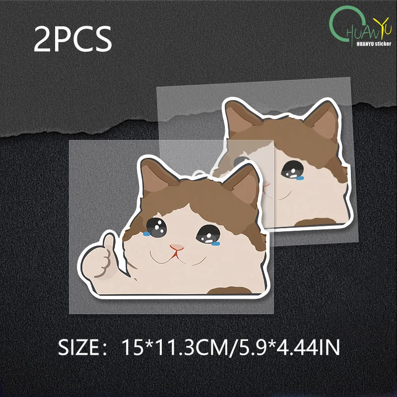 Cartoon Animation Cat Car Personality Reflective Car Stickers Rear Windscreen Cover Scratches Decorative Stickers Accessories