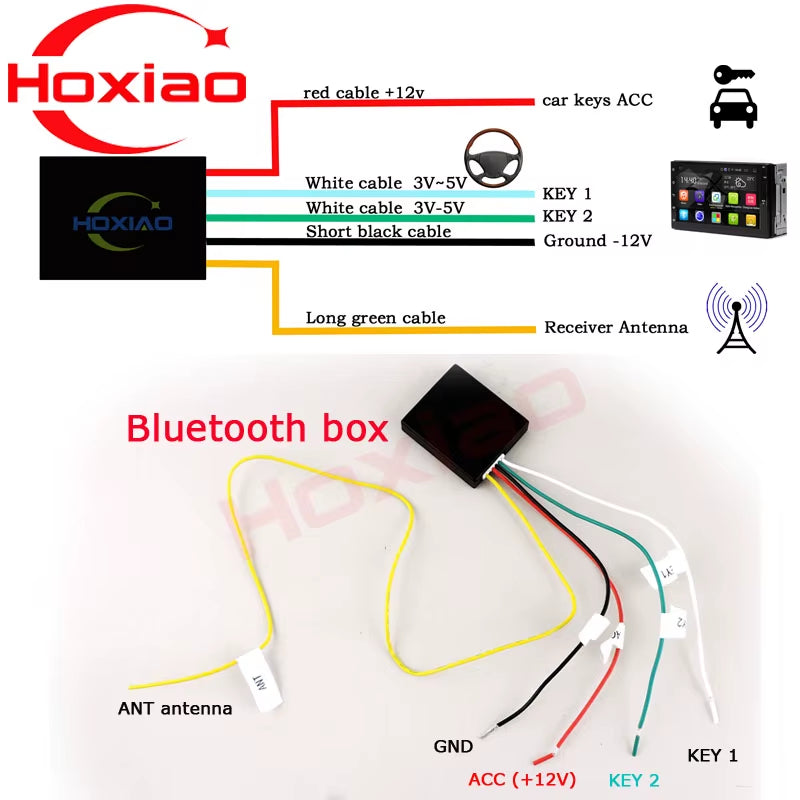 Universal Remote Control Car Steering Wheel Button Remote Control Car Navigation DVD / 2 Din Android/Window Bluetooth Wireless