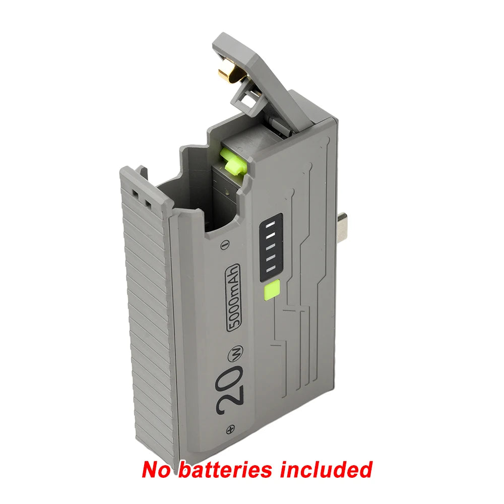 1*21700 Battery Box DIY Kit Battery Charger Case DIY Power Bank Box 20W Fast Charging for Phone Charging Not Including Batteries
