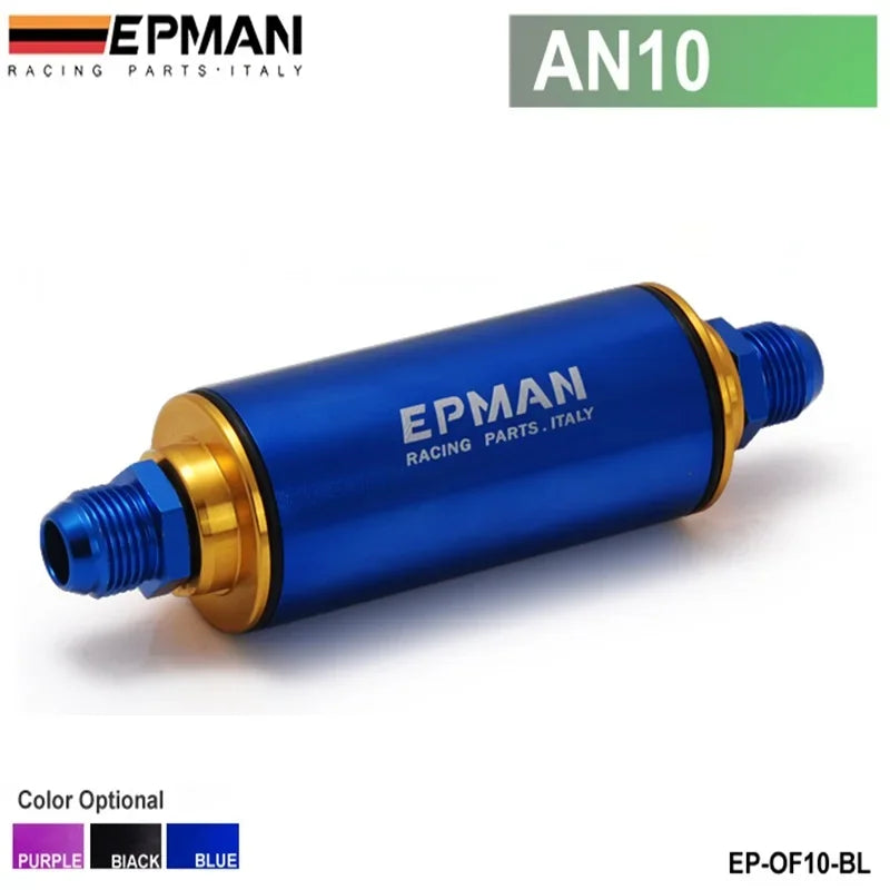 Universal 100 Micron 8.6MM Aluminum High Flow Fuel Inline Petrol Filter Car Truck EP-OF86