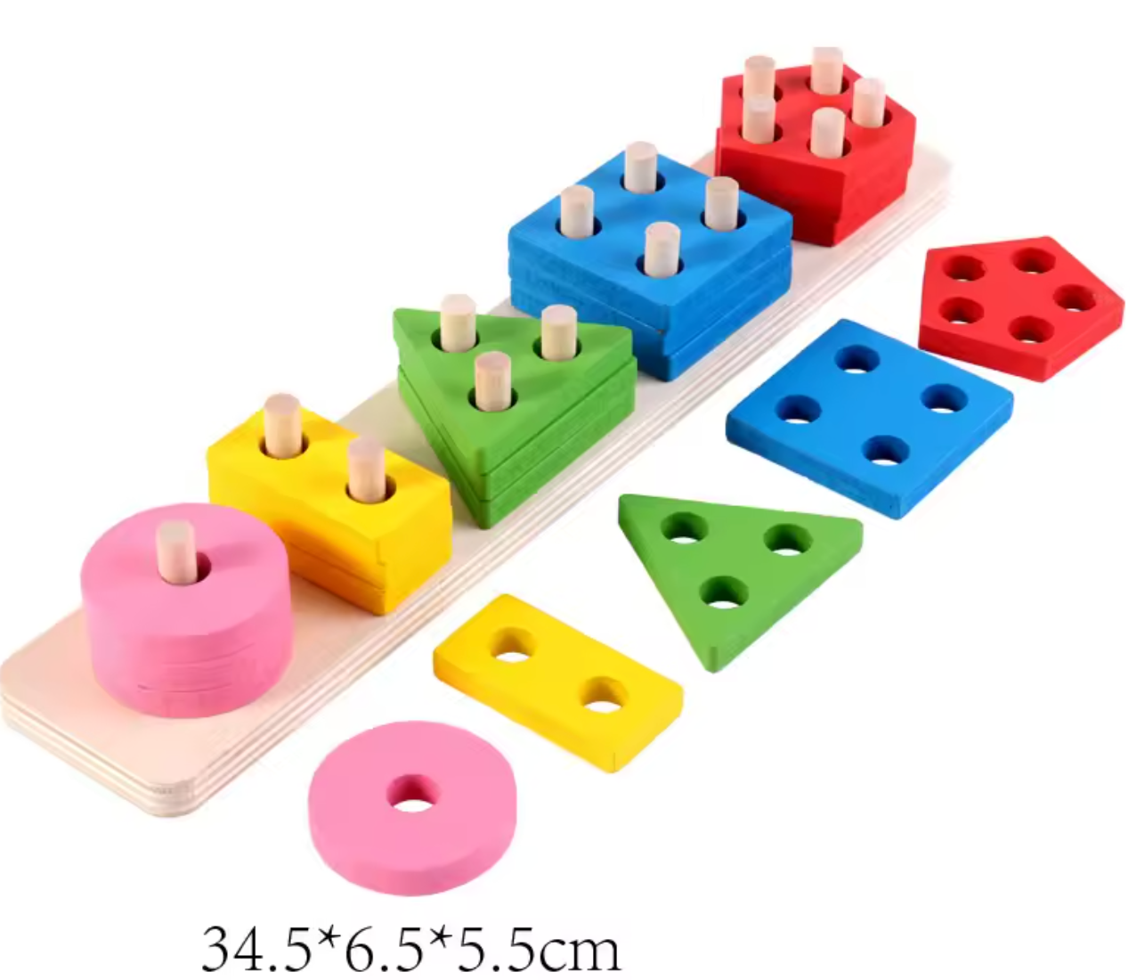 Montessori Holzblockspielzeug Kinder 1 Jahr, Geometrische Form، Stapelspielzeug
