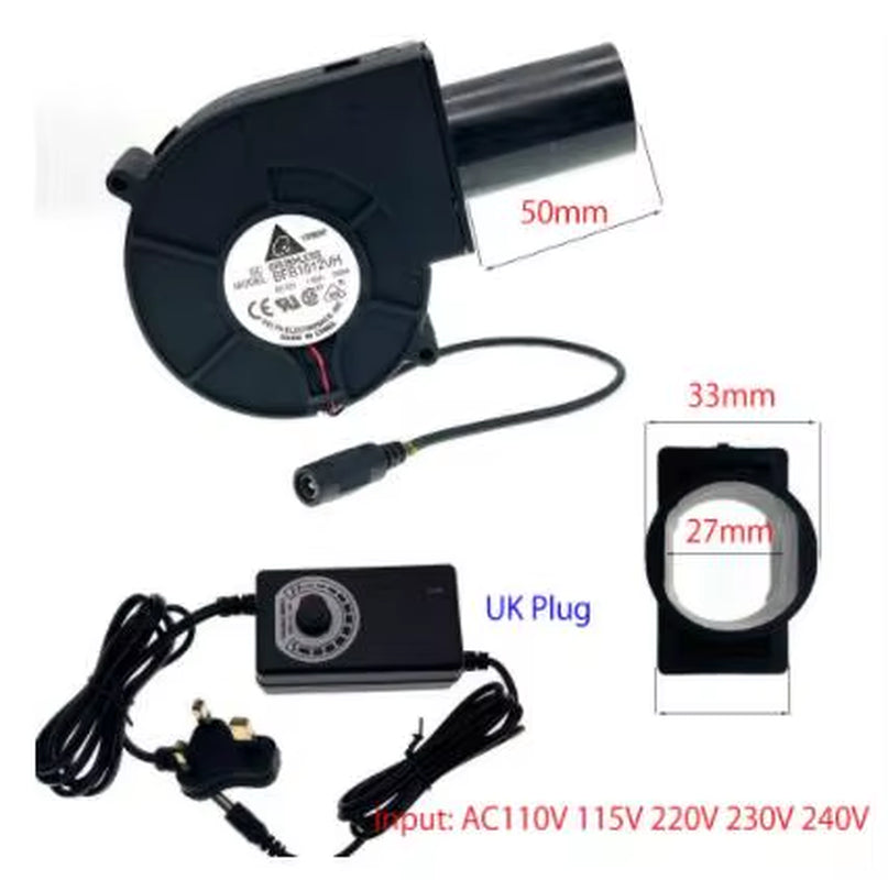For Delta BFB1012VH 9733 Turbo Centrifugal Fan Blower 12V 1.80A High Speed with Variable Speed Controller for DIY Cooling
