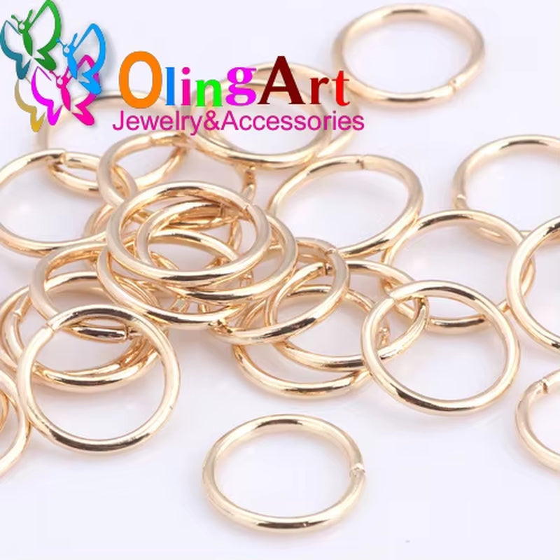 KC Gold Jump Ring 6Mm/9Mm/10Mm/12Mm Link Loop Mixed Size DIY Jewelry Making Connector Wire Diameter 1.0MM