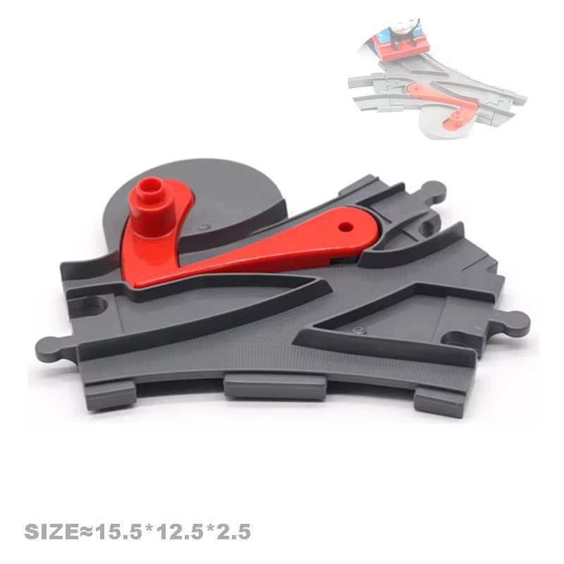 Big Building Blocks Accessories Compatible Train Track Set Traffic Signs Trailer Carriages Railway Rails Children Bricks Toys