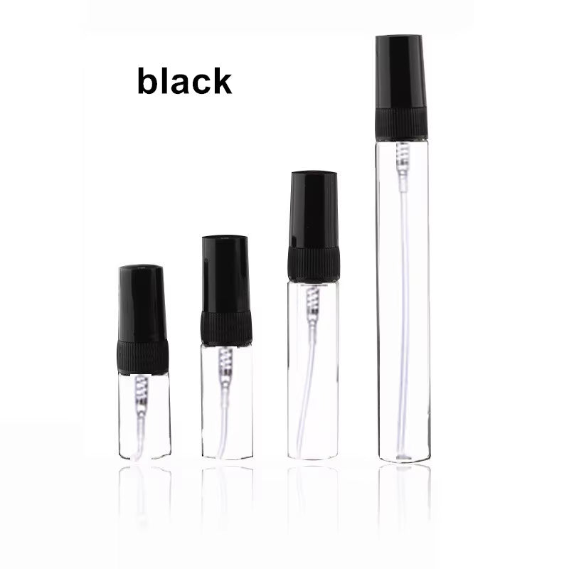 5Pcs/Pack 2ML 3ML 5ML 10ML Clear Mini Perfume Glass Bottle Empty Cosmetics Bottle Sample Test Tube Thin Glass Vials Amber