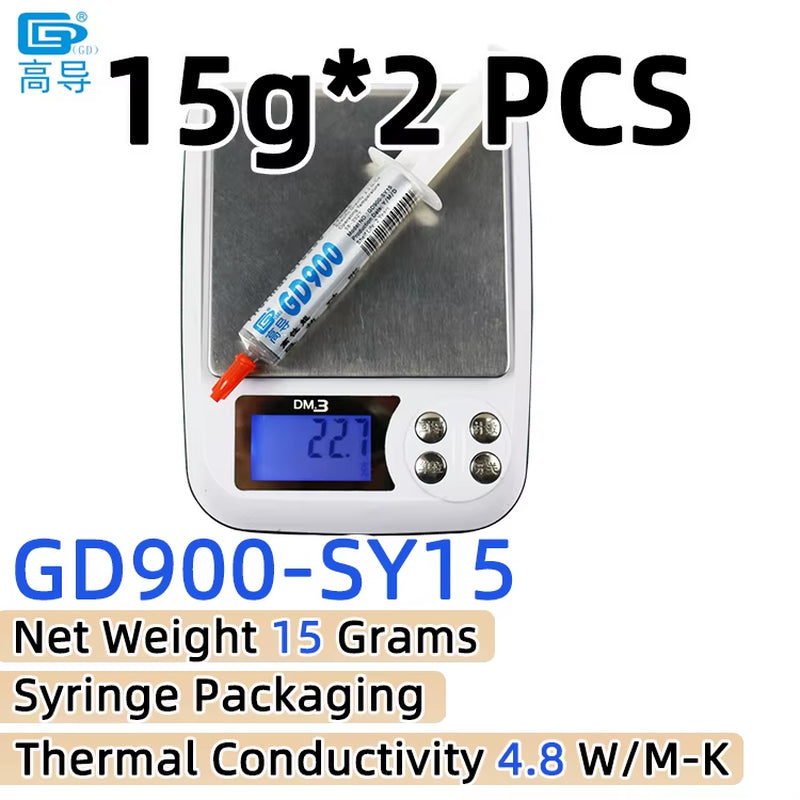 Net Weight 1/3/7/15/30 Grams Gray 900 Thermal Conductive Grease Paste Plaster Heat Sink Commpound for CPU LED SSY BAS BR BX CB