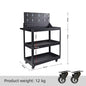 Mechanical Workshop Tools with Wheels, Tool Carts 3-Layer Mobile Tool Car, Multifunctional and Heavy-Duty Auto Repair Parts Car