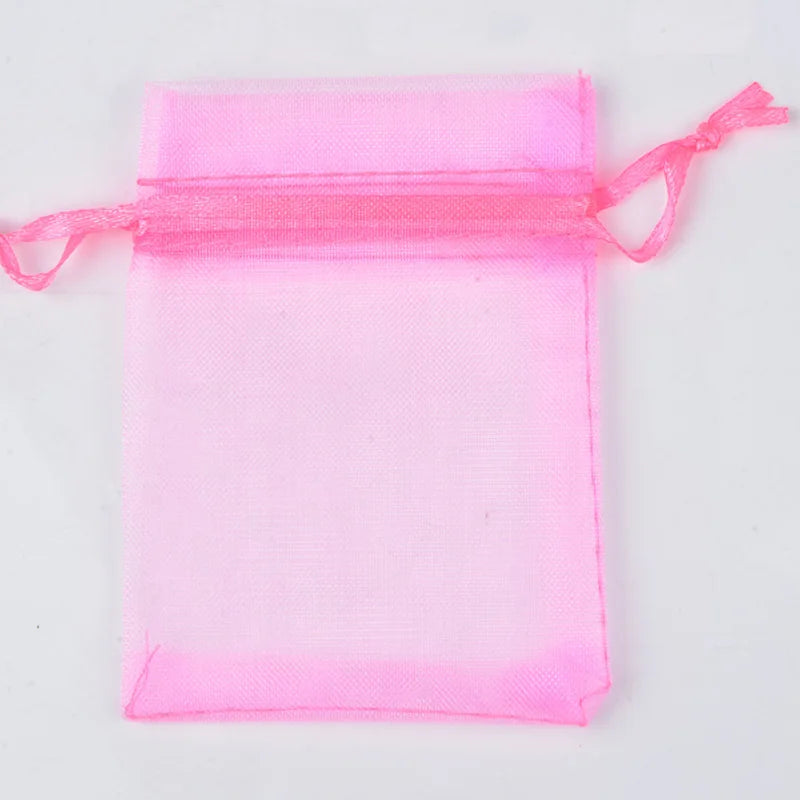 50Pcs/Lot 24 Colors Jewelry Bag Organza Gift Bags for Jewelry Packaging Bags Wedding Gift Storage Drawstring Pouches Wholesale