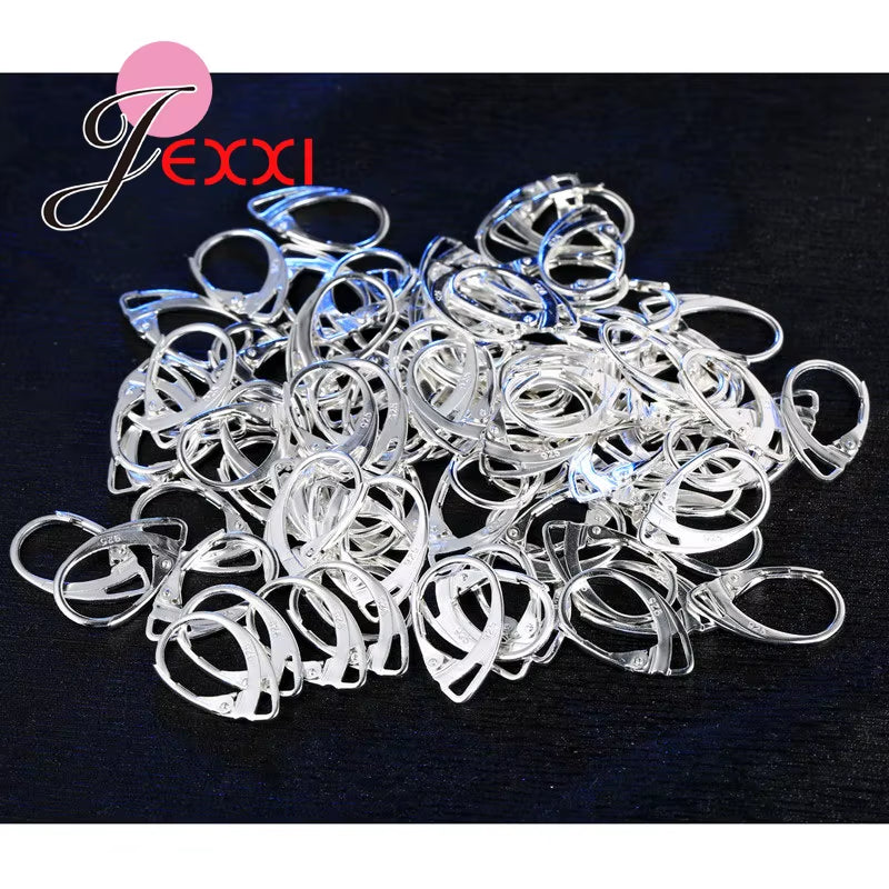 100 Pcs/ Lot 925 Sterling Silver Hooks Coil Ear Wire Earrings Findings Jewelry Accessory DIY Earring Fast Shipping