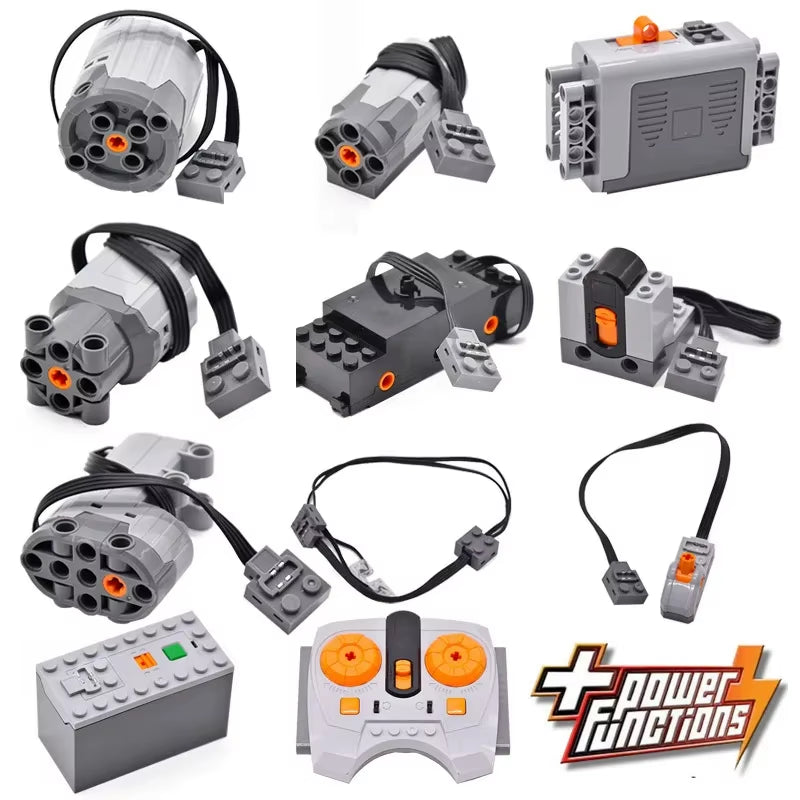 Technical Motor Power Functions Parts IR Speed APP Remote Control Battery Box Servo Light Receiver PF Car Building Blocks Bricks