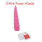Montessori Materials Pink Tower with 10Pcs Stand Cards 0.7-7CM Early Childhood Education Preschool Kids Toys Brinquedos Juguetes