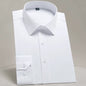 Men'S Classic Long Sleeve Standard-Fit Dress Shirts Formal Business Social Simple Basic Design White Work Office Casual Shirt