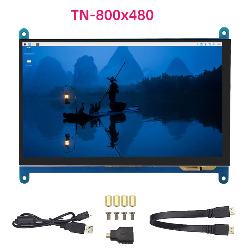 7 Inch Touch Screen Raspberry Pi 5 Capacitive Hdmi-Compatible TFT LCD for Orange Pi 5 plus 3B RPI 5 4B 3B+ PC Windows AIDA64