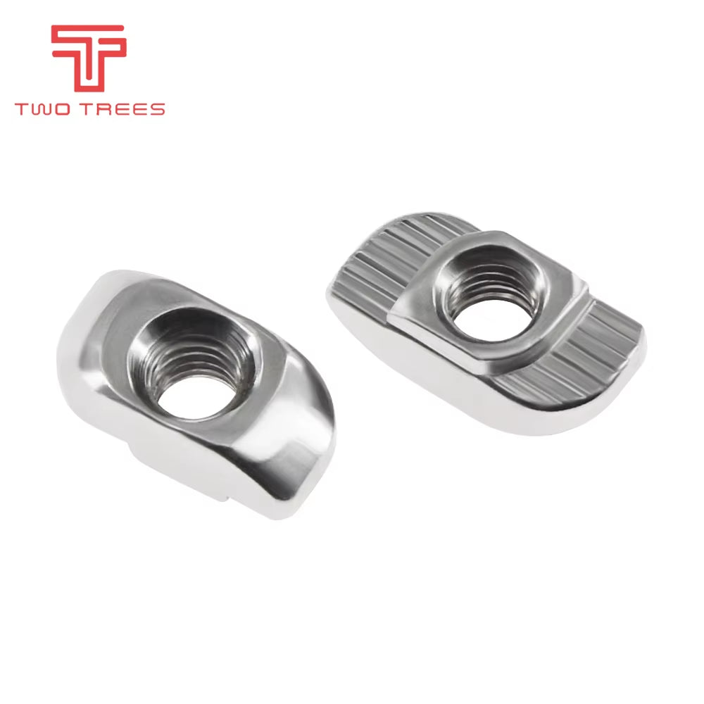 50Pcs/Lot M3/M4/M5 Carbon Steel T Type Nuts Fastener Aluminum Connector for 2020 Industrial Profile 3D Printer Parts
