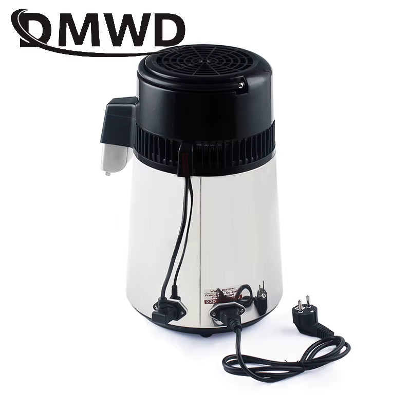 Pure Water Distiller 4L Dental Distilled Water Machine Filter Stainless Steel Electric Distillation Purifier Jug 110V 220V