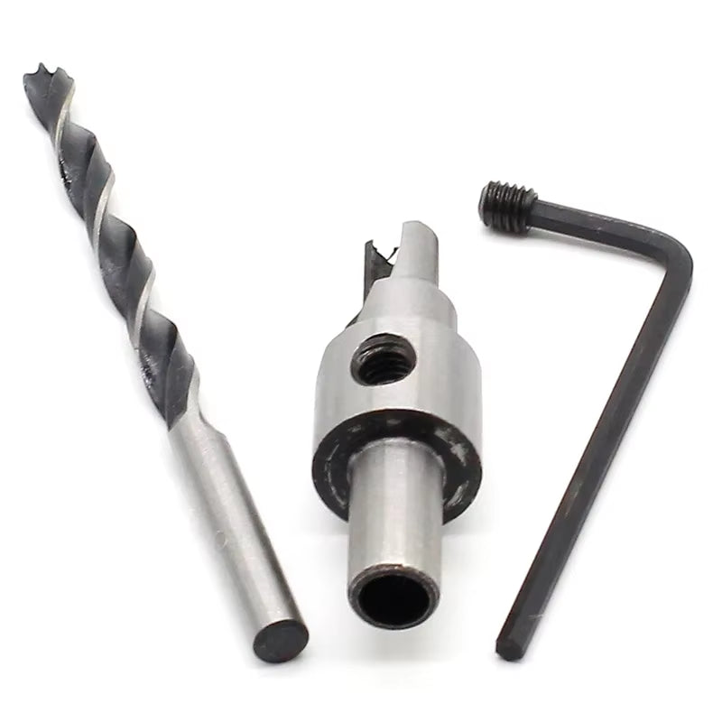 2Pc Countersink Drilling 3 Steps Pilot Drill Bits Set Reamer Screw Wood Window Hinge Hole Saw Chamfer 4 6 5 7Mm Steps 8Mm Shank
