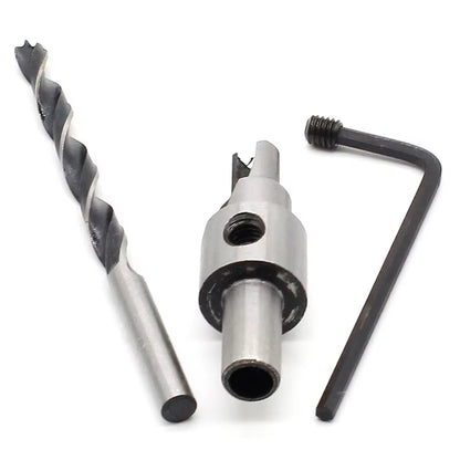 2Pc Countersink Drilling 3 Steps Pilot Drill Bits Set Reamer Screw Wood Window Hinge Hole Saw Chamfer 4 6 5 7Mm Steps 8Mm Shank