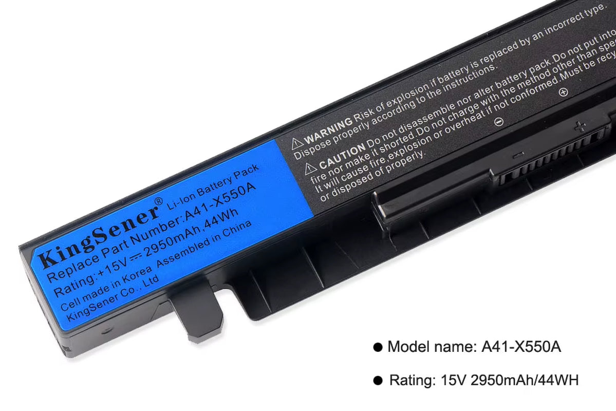14.4V 6800Mah Korea Cell New A41-X550A Laptop Battery for  A41-X550 X450 X550 X550C X550B X550V X450C X550CA X452EA X452C