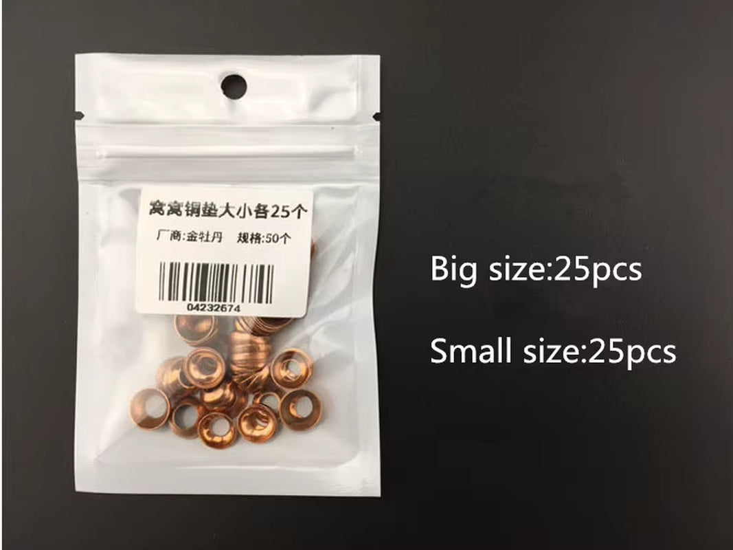 50 Pcs High Pressure Pipe Nest Copper Pad Cone Gasket for High Pressure Oil Tube anti Oil Leaking Gasket