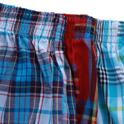 4Pcs/Lot M-4XL Classic Plaid Men Boxer Shorts Mens Underwear Trunks Cotton Cuecas Underwear Boxers for Male Arrow Panties
