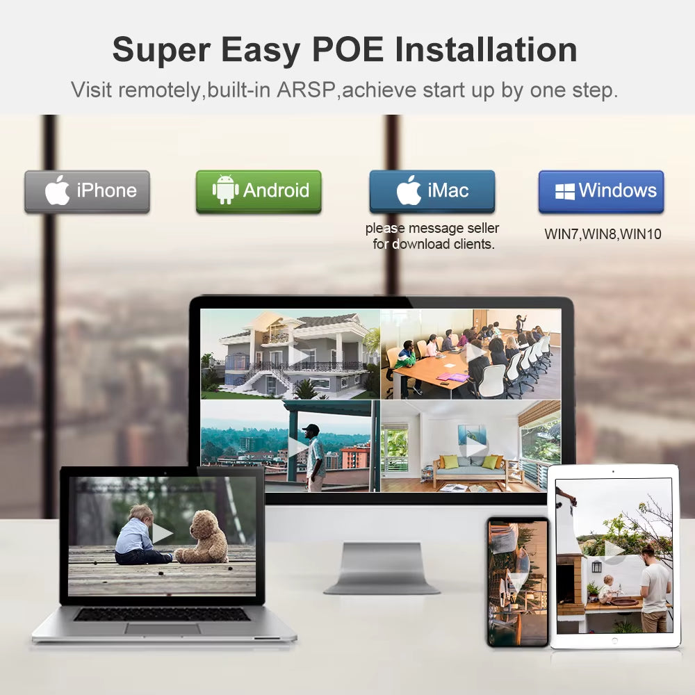 H.265 4CH 8CH 1080P 5MP 8MP 4K Ultra HD POE NVR Network Face Detection Video Recorder for Security POE IP Camera ONVIF