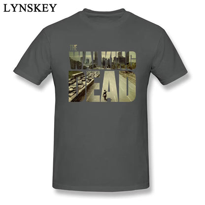 The Walking Dead Funky T-Shirt Man'S Short Sleeve Cotton Teeshirt Customized Boyfriend'S Top Cool Black