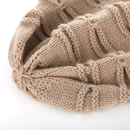 New True Letter Winter Hat Long Size Knitted Cap High Quality Casual Beanies for Men & Women Solid Bonnet Cap
