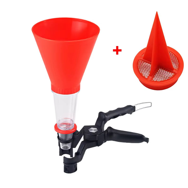 Universal Engine Oil Filling Set,Adjustable Gasoline Adapters Oil Change Equipment Kit with Adjustable Width Holding Clamp