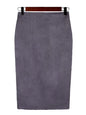 Sexy Multi Color Suede Midi Pencil Skirt Women 2024 Fashion Elastic High Waist Office Lady Bodycon Skirts Saias