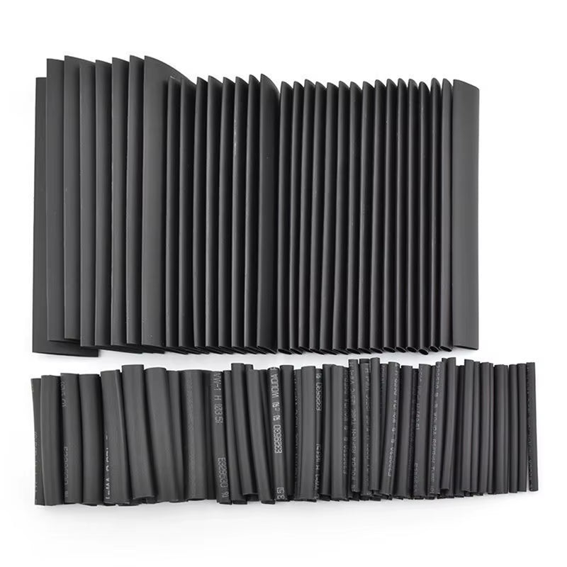 127Pcs/Lot Thermoresistant Tube Shrink Wrapping 2:1 Black Heat Shrink Sleeving Set Wire Cable Polyolefin Wrap Tubing