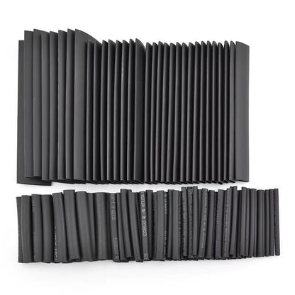 127Pcs/Lot Thermoresistant Tube Shrink Wrapping 2:1 Black Heat Shrink Sleeving Set Wire Cable Polyolefin Wrap Tubing