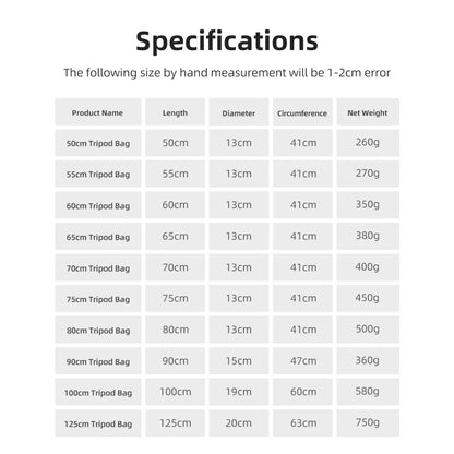55/60/65/70/75/80/100/125Cm Padded Camera Monopod Tripod Carrying Bag Case/Light Stand Carry Bag / Umbrella Softbox Carrying Bag