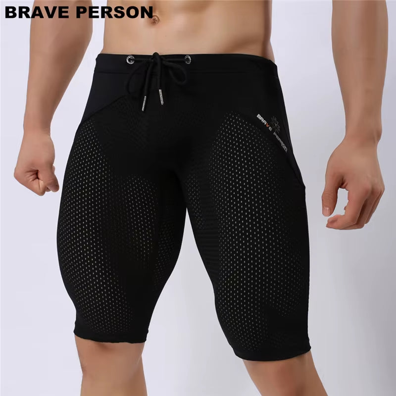 Summer Style Shorts Breathable Mesh Men Tight Beach Shorts Men Multifunction Knee Length Board Shorts Beach Wear