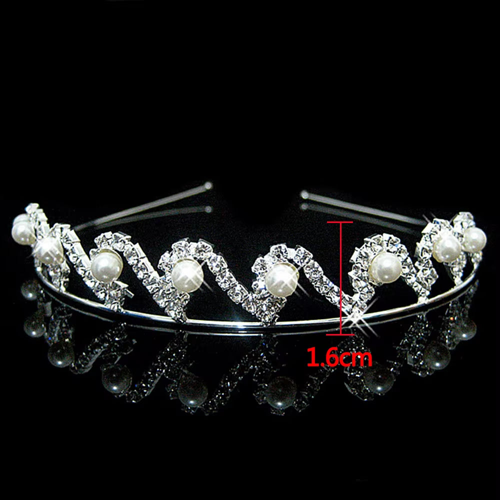 Princess Crystal Tiaras and Crowns Headband Kid Girls Love Bridal Prom Crown Wedding Party Accessiories Hair Jewelry