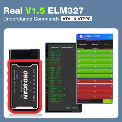 ELM327 V1.5 Car Code Reader BT Wifi ELM 327 PIC18F25K80 Chip OBDII Diagnostic Tool for Iphone/Android PK ICAR2 OBDSCAN Scanner