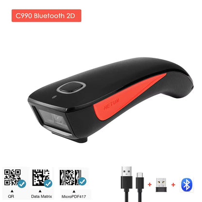 C750 Bluetooth QR 2D Barcode Scanner and C830 Wireless Laser 1D Usb Bar Code Reader for IOS Android Windows Mobile Payment