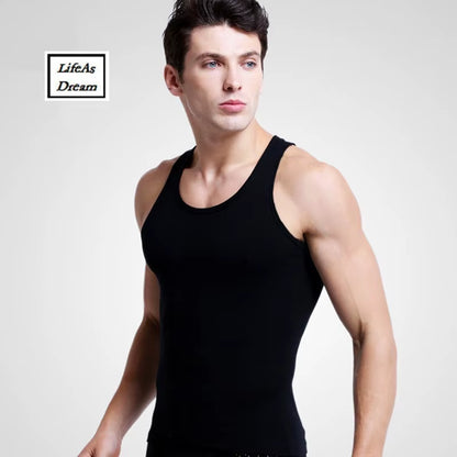3Pcs/Lot Cotton Mens Underwear Sleeveless Tank Top Solid Muscle Vest Undershirts O-Neck Gymclothing T-Shirt Men'S Vest