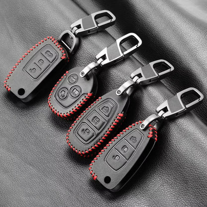 Car Styling Leather Key Chain Ring Cover Case Holder for Ford Focus 2 3 4 MK2 MK3 MK4 Kuga Edge Mondeo Fusion Ecosport Fiesta